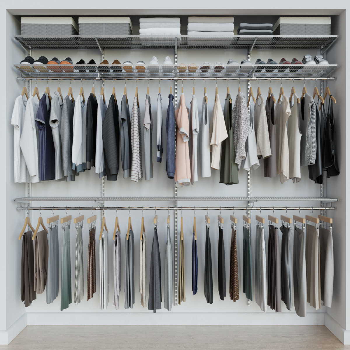 Elfa Classic 8' Closet Starter Kit Platinum